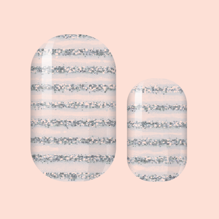 Silver Celebration Stripes Nail Wraps