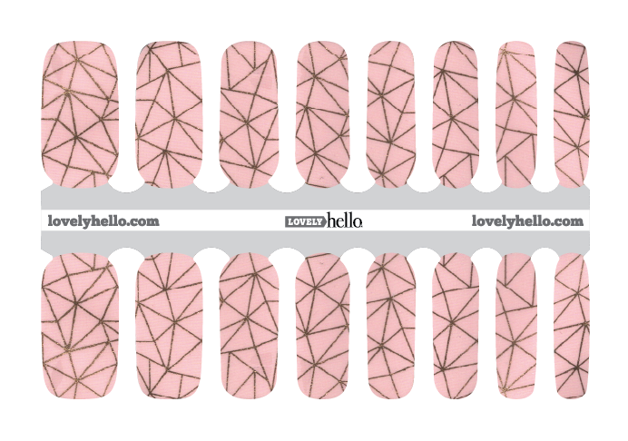 Pink Golden Angles Nail Wraps