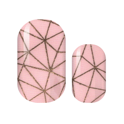 Pink Golden Angles Nail Wraps