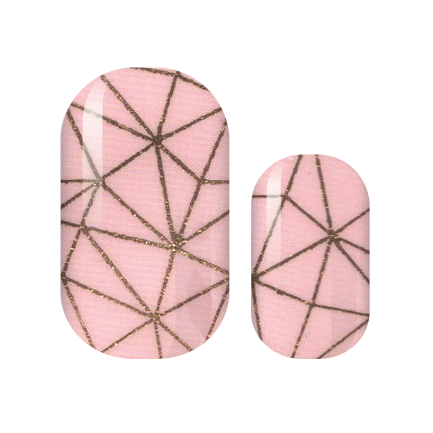 Pink Golden Angles Nail Wraps