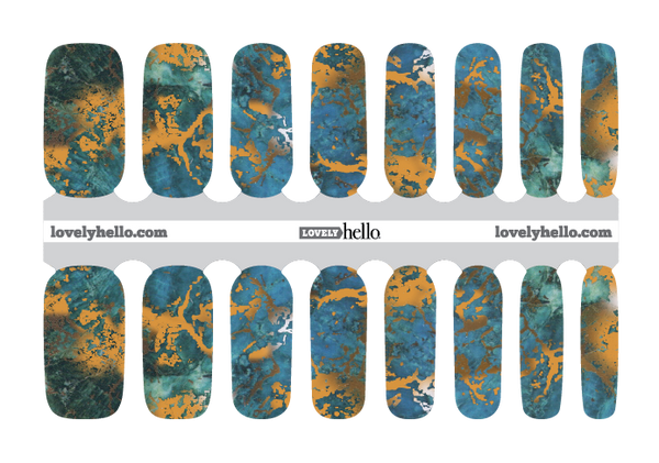 African Turquoise Nail Wraps