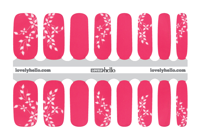 Magenta Floral Nail Wraps