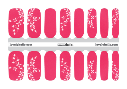 Magenta Floral Nail Wraps