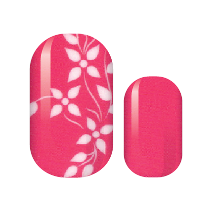 Magenta Floral Nail Wraps