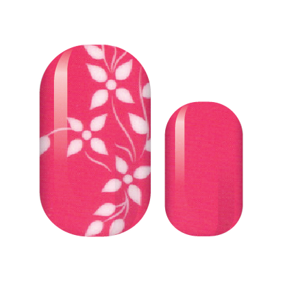 Magenta Floral Nail Wraps