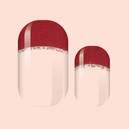Royal Red Golden French Nail Wraps