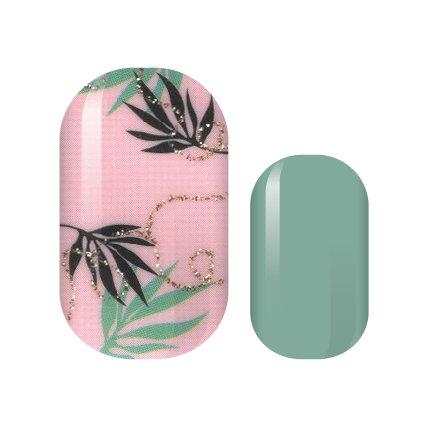 Mint and Pink Palms Nail Wraps