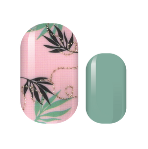 Mint and Pink Palms Nail Wraps