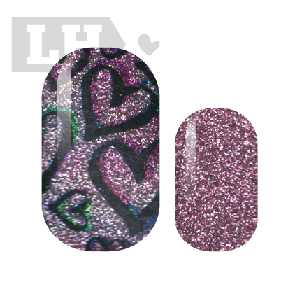 Hearts and Glitter Nail Wraps