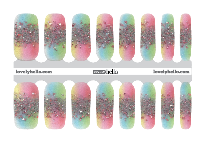 Rainbow Tinsel Nail Wraps