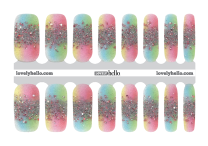 Rainbow Tinsel Nail Wraps