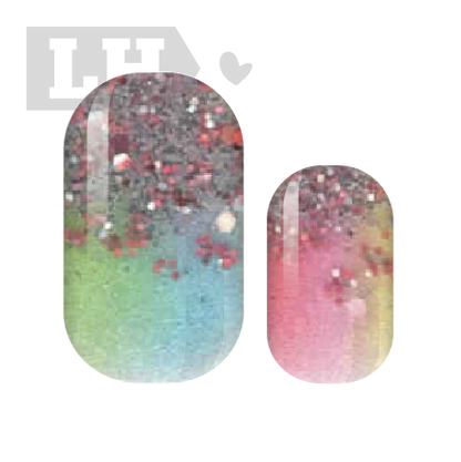 Rainbow Tinsel Nail Wraps