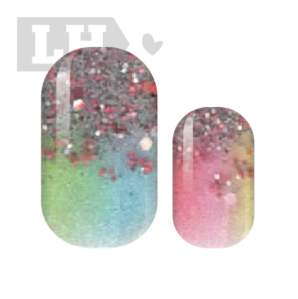 Rainbow Tinsel Nail Wraps