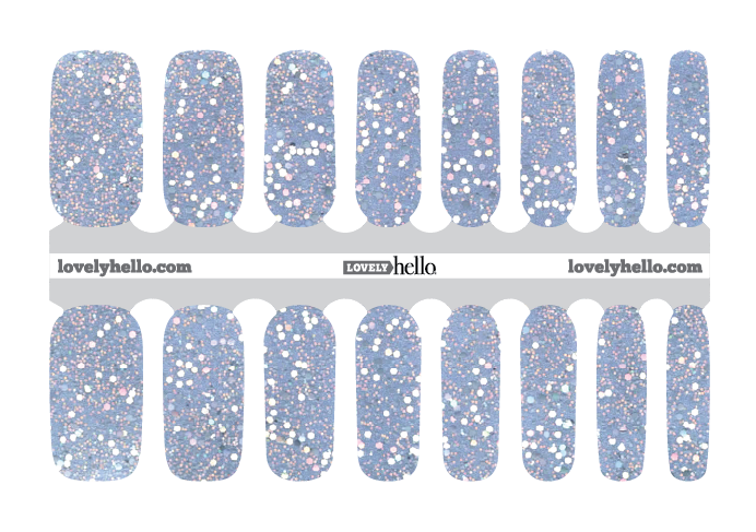 Sparkle Blue Powder Nail Wraps