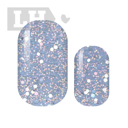 Sparkle Blue Powder Nail Wraps