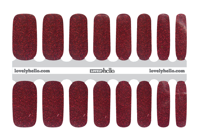 Devilish Red Glitter Nail Wrap