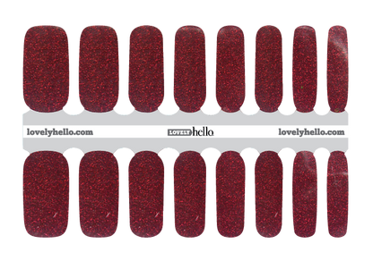 Devilish Red Glitter Nail Wrap