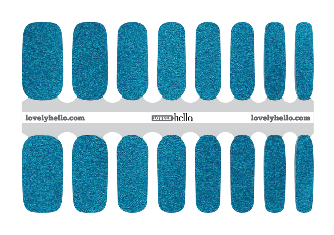 Blue Glitter Nail Wraps