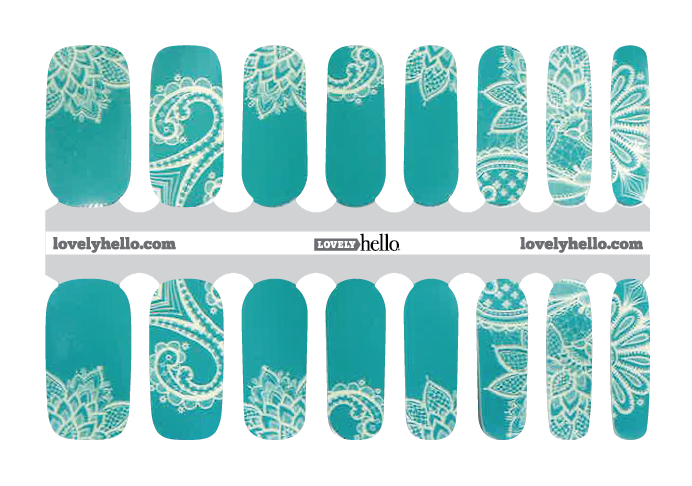 Teal Henna Nail Wrap