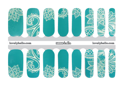 Teal Henna Nail Wrap