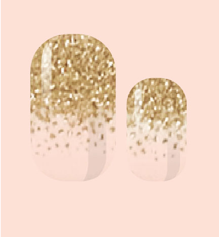 Gold Tipped Glitter Nail Wrap