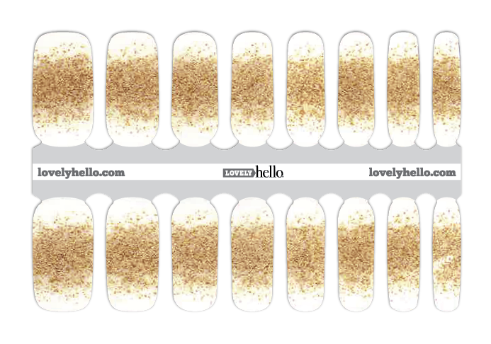 Gold Tipped Glitter Nail Wrap