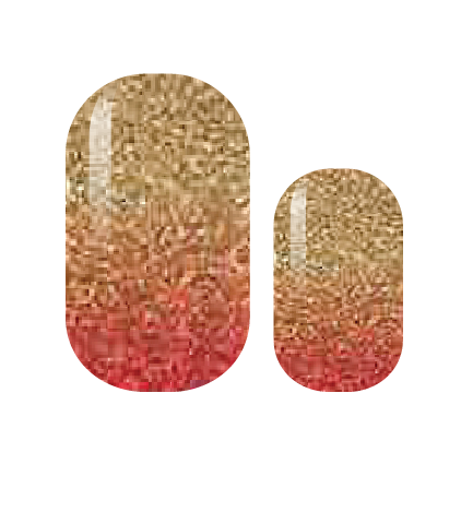 Coral and Gold Glitter Nail Wrap