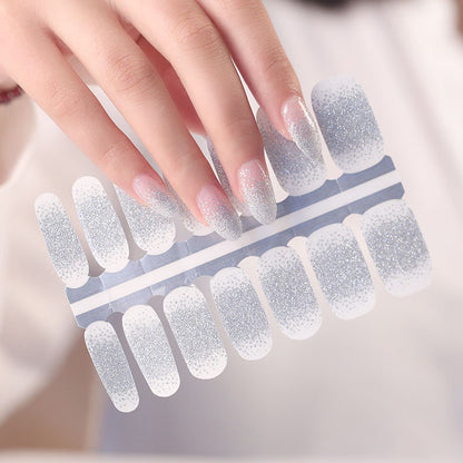 Silver Tipped Glitter Nail Wrap