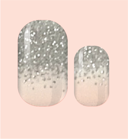 Silver Tipped Glitter Nail Wrap