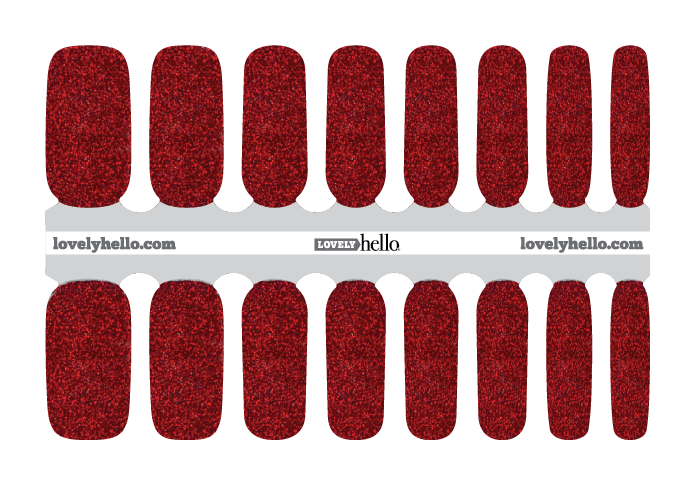 Ruby Red Glitter Nail Wrap