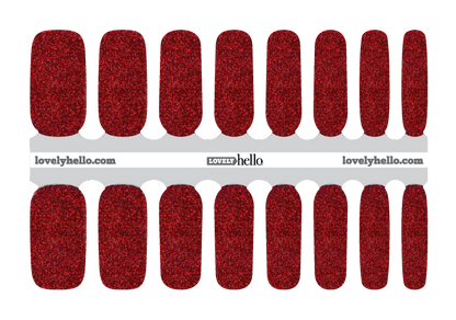 Ruby Red Glitter Nail Wrap