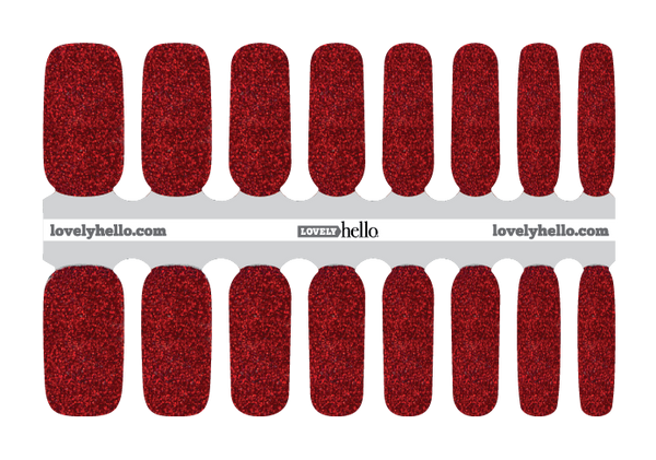 Ruby Red Glitter Nail Wrap