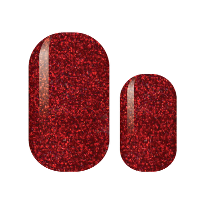 Ruby Red Glitter Nail Wrap