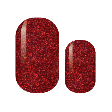 Ruby Red Glitter Nail Wrap