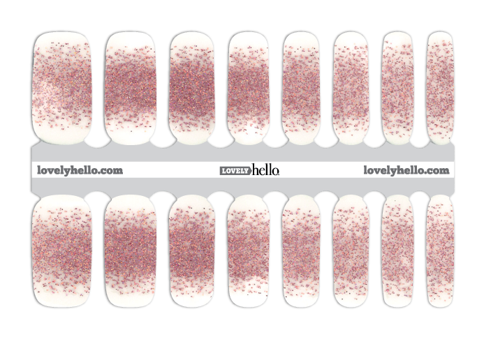 Rose Tipped Glitter Nail Wrap