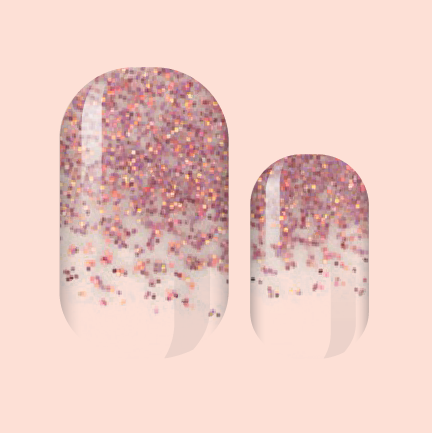Rose Tipped Glitter Nail Wrap