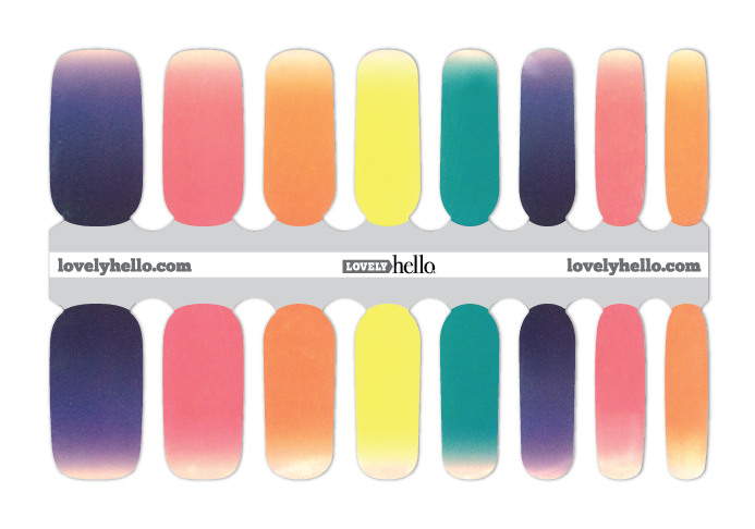 Neon Sunsets Nail Wraps