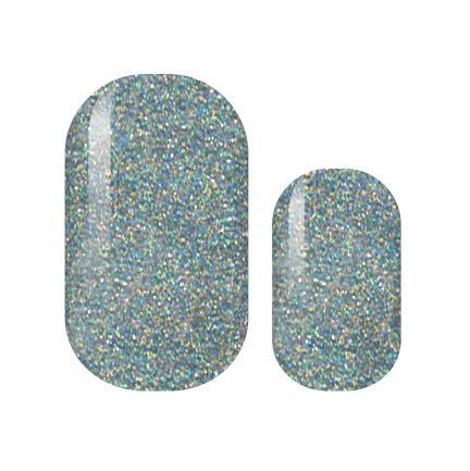 Silver Disco Glitter Nail Wrap