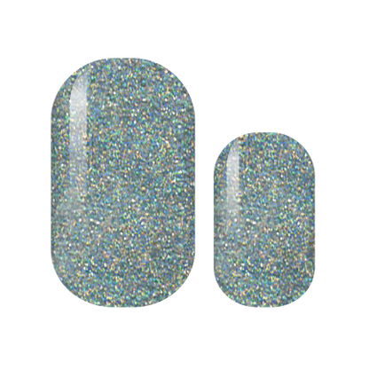 Silver Disco Glitter Nail Wrap