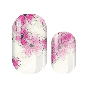 Pink Flower Doodle Nail Wrap