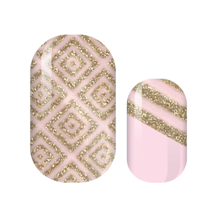 Pink Glittery Gold Aztec Nail Wraps