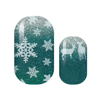 Evergreen Winter Glitter Nail Wraps