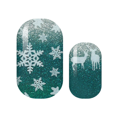 Evergreen Winter Glitter Nail Wraps