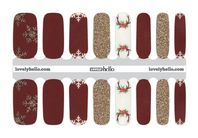 Rustic Winter Glam Nail Wraps