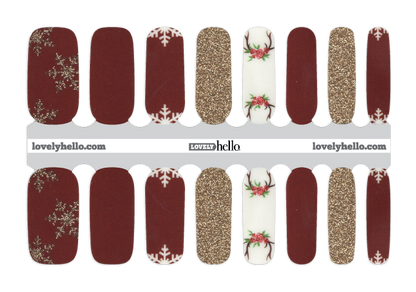 Rustic Winter Glam Nail Wraps