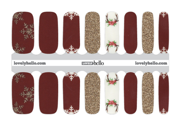 Rustic Winter Glam Nail Wraps