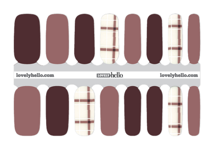 Chic Maroon and Mauve Nail Wraps