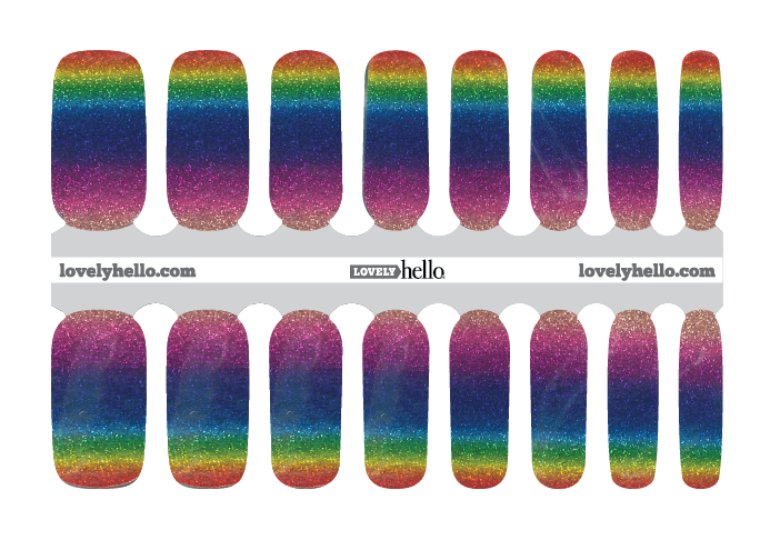 Sparkling Rainbow Sunset Nail Wraps