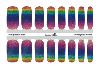 Sparkling Rainbow Sunset Nail Wraps