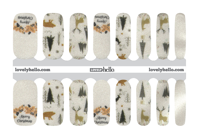 Pearlized White Christmas Nail Wraps